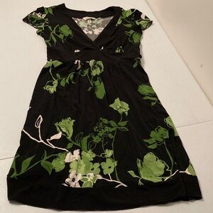 Floral Black and Green Juniors Dress